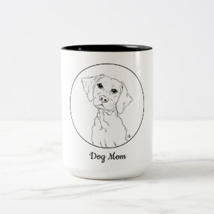 Tasse 2 Couleurs Dessin d'une boue de dessin simple de Dog Mom