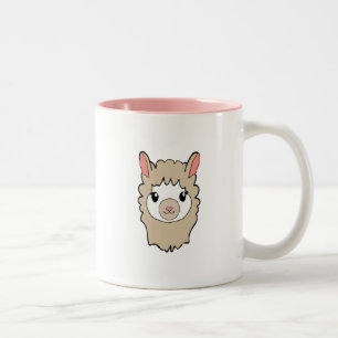 Tasse 2 Couleurs Dessin face de llama mignon