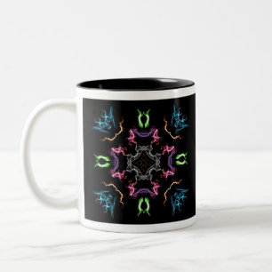 Tasse 2 Couleurs Dessin numérique Mandala Abstrait