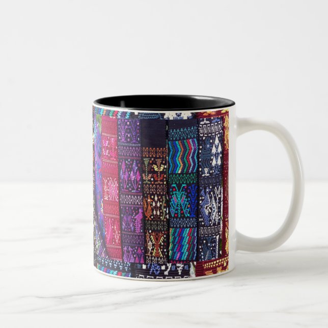 Tasse 2 Couleurs Dessins textiles guatémaltèques (Droit)
