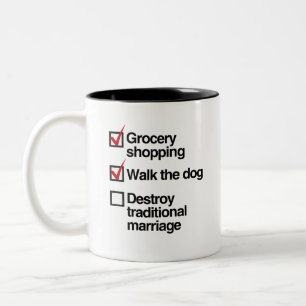 TASSE 2 COULEURS DÉTRUIRE LE MARIAGE TRADITIONNEL