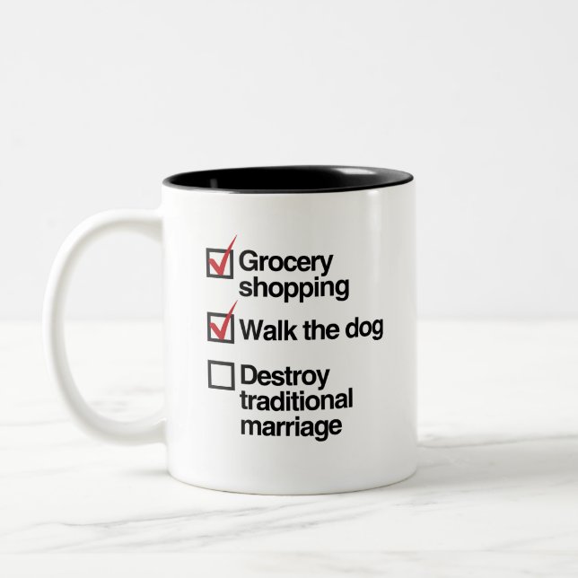 TASSE 2 COULEURS DÉTRUIRE LE MARIAGE TRADITIONNEL (Gauche)