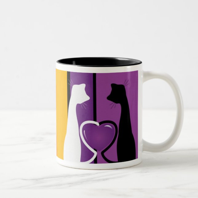Tasse 2 Couleurs Deux chats (Droit)