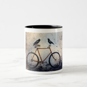 Tasse 2 Couleurs Deux corbeaux à vélo