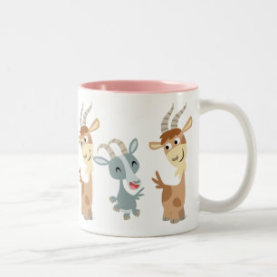 Tasse 2 Couleurs Deux Jolies chèvres caricaturales