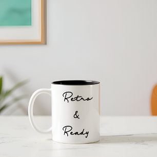 Tasse 2 Couleurs Devis Vintage rétro et prêt