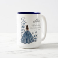 Diadème papillon floral argenté bleu Quinceañera