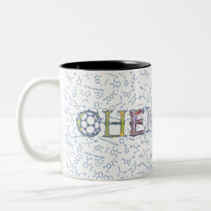 Tasse 2 Couleurs Diagramme de chimie motif et typographie Deux tons