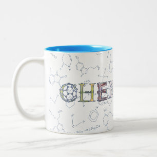 Tasse 2 Couleurs Diagrammes de chimie et conception de typographie