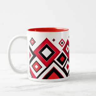 Tasse 2 Couleurs Diamants modernesRetro rouge-noir