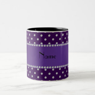 Tasse 2 Couleurs Diamants pourpres nommés personnalisés