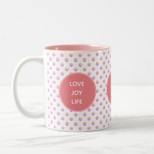 Tasse 2 Couleurs Diamants roses Amour, Joie, Vie
