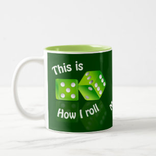 Tasse 2 Couleurs DICES nom personnalisé gambler mules