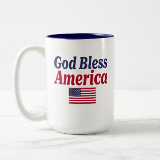 Tasse 2 Couleurs Dieu bénisse l'Amérique patriotique