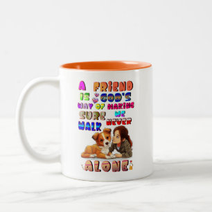 Tasse 2 Couleurs Dieux amis, le moyen de s'assurer que nous ne marc