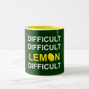 Tasse 2 Couleurs ` Difficile, difficile, citron, difficile'