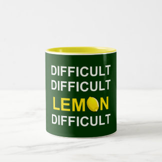 Tasse 2 Couleurs ` Difficile, difficile, citron, difficile'