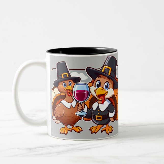 Tasse 2 Couleurs Dinde de Thanksgiving (Gauche)