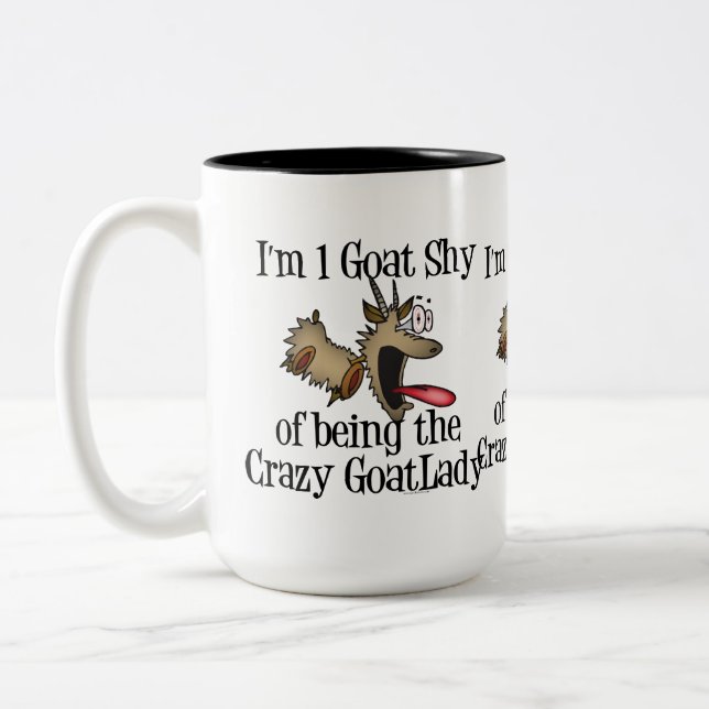 Tasse 2 Couleurs Dingue Goat Lady GetYerGoat (Gauche)