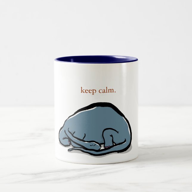 Tasse 2 Couleurs dinosaure de sommeil - personnalisable (Centre)