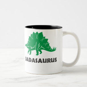 Tasse 2 Couleurs Dinosaure de STEGOSAURUS de Dadasaurus, papa,