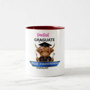Tasse 2 Couleurs Diplômée en hygiène dentaire personnalisée Highlan