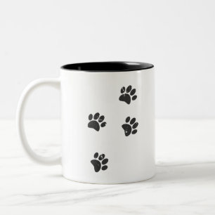 Tasse 2 Couleurs Distresse Chien Paw Traces