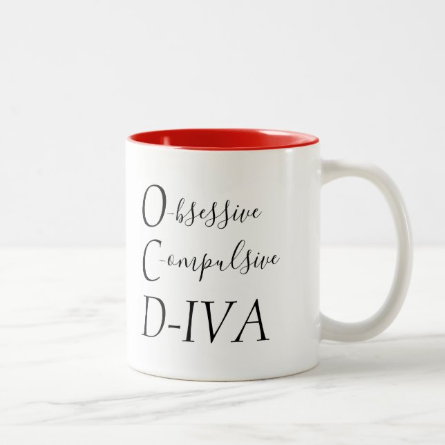 Tasse 2 Couleurs "DIVA obsessionnel et compulsif" (Droit)