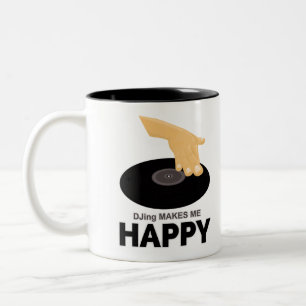 Tasse 2 Couleurs DJing Me Rend Heureux
