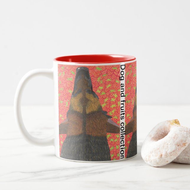 Tasse 2 Couleurs Dog and strawberry (Avec donut)