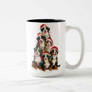 Tasse 2 Couleurs Dog Christmas Tree – Festive Holiday Puppy