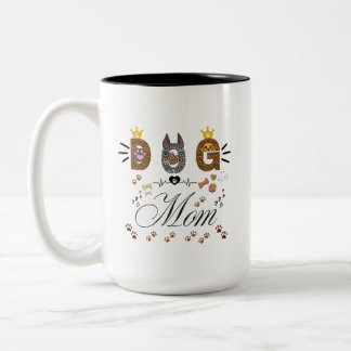 Tasse 2 Couleurs Dog Mom Leopard Print Paw Design/Leopard Dog Mom