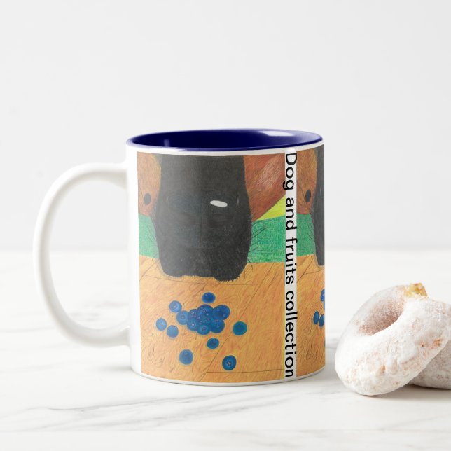 Tasse 2 Couleurs Dog nose and bluberry (Avec donut)