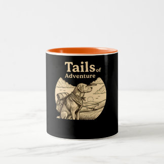 Tasse 2 Couleurs Dog Tails of Adventure Funny Dog Lover Hiking 