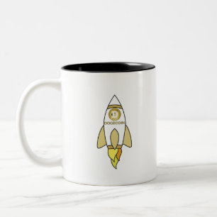 Tasse 2 Couleurs Dogecoin À La Rocket Lune