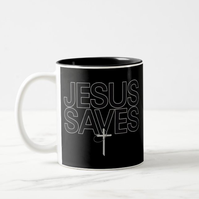 Tasse 2 Couleurs Don chrétien Jésus foi Bible Verse (Gauche)