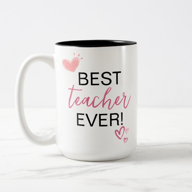 Tasse 2 Couleurs Don d'appréciation de l'enseignant | Meilleur ense (Gauche)