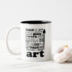 Tasse 2 Couleurs Don d'enseignant d'art