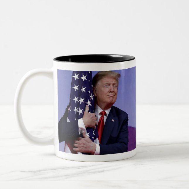 Tasse 2 Couleurs Donald Trump et le drapeau (Gauche)