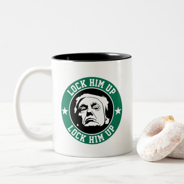 Tasse 2 Couleurs Donald Trump L'enferme (Avec donut)