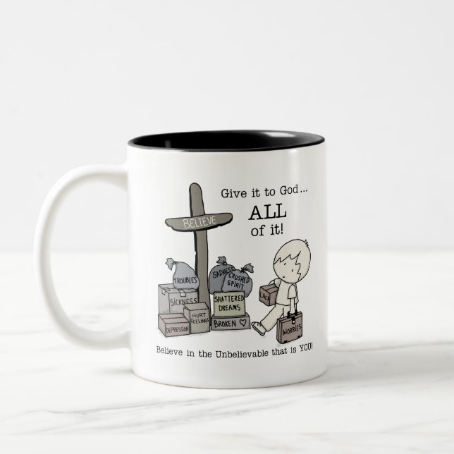 Tasse 2 Couleurs Donne tout à Dieu (Gauche)