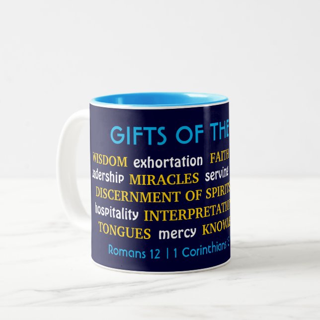 Tasse 2 Couleurs DONS DE L'ESPRIT | Inspirationnel | Christian (Devant gauche)