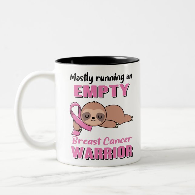 Tasse 2 Couleurs Dons de sensibilisation au cancer du sein amusant (Gauche)