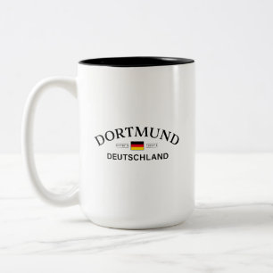 Tasse 2 Couleurs Dortmund Allemagne Coordonnées Allemand