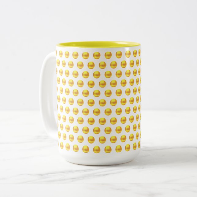 Tasse 2 Couleurs Dots d'or élégants modernes en blanc (Devant gauche)