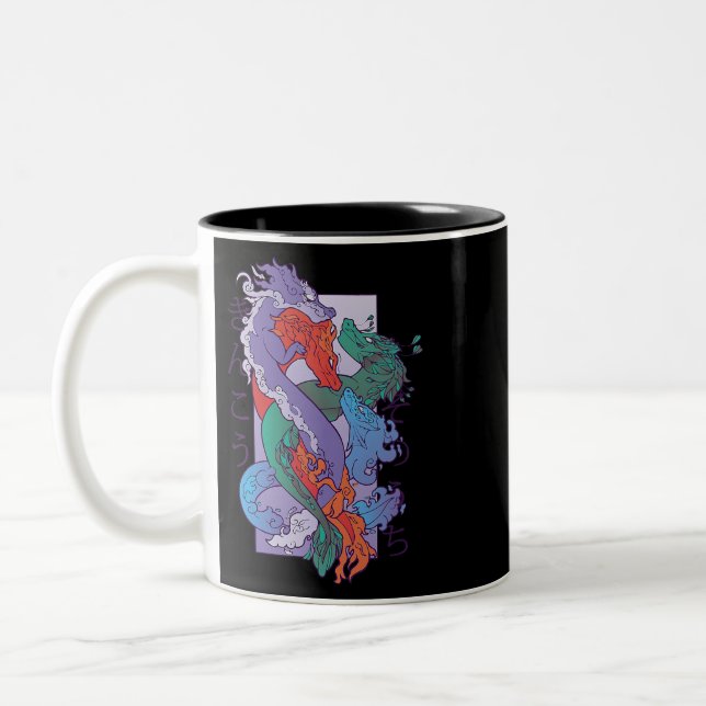 Tasse 2 Couleurs Dragon à quatre éléments officiels Asiatique Chino (Gauche)