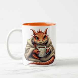 Tasse 2 Couleurs Dragon Barbu Moche - Plaid Confortable & Amateur d