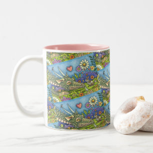 Tasse 2 Couleurs DRAGON DE PÂQUES CONVIVIAL SUR BUNNY TRAIL Imagina