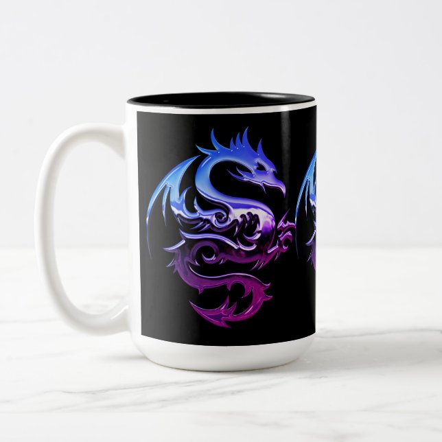 Tasse 2 Couleurs Dragon mauve-métallique (Gauche)