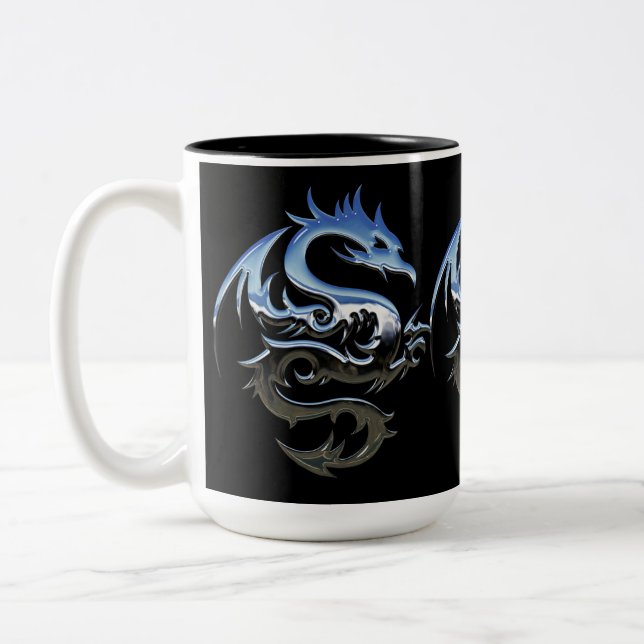 Tasse 2 Couleurs Dragon métallique argenté (Gauche)